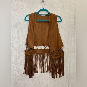 Brown Fringe Vest